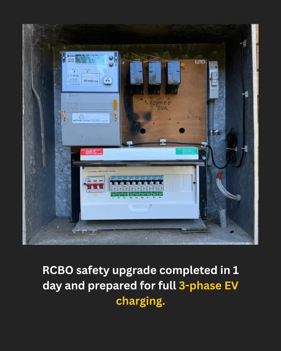 RCBO upgrade prepared for EV charging